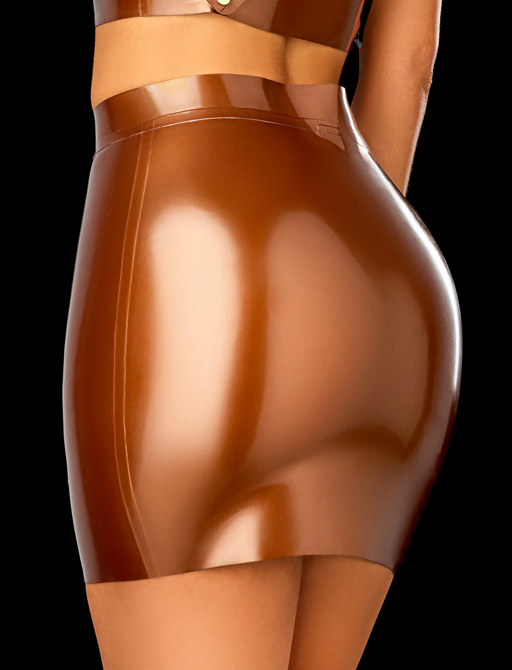 Latex 2.0 Bronze Mini Skirt - Image 3